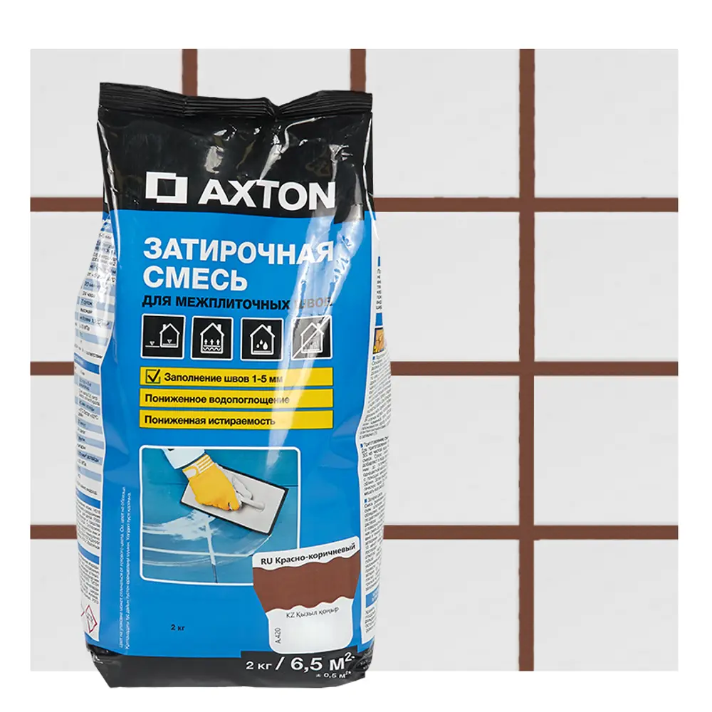 Затирка цементная Axton А420 цвет красно-коричневый 2 кг 82403014 STLM-2148972 Без серии
