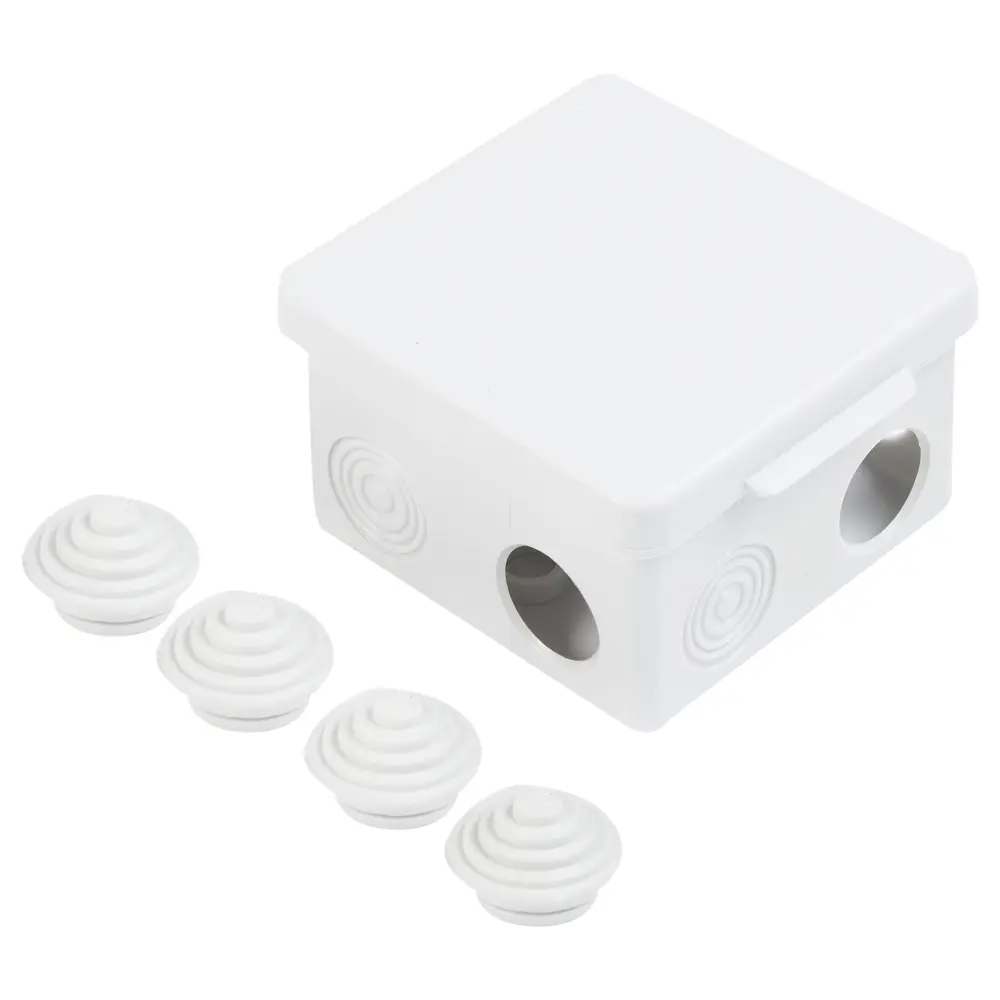 Распределительная коробка открытая TDM 80x80x50 мм 8 вводов IP54 цвет серый STLM-2020715 - Вид №1