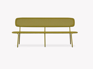 Садовая скамейка из нержавеющей стали со спинкой