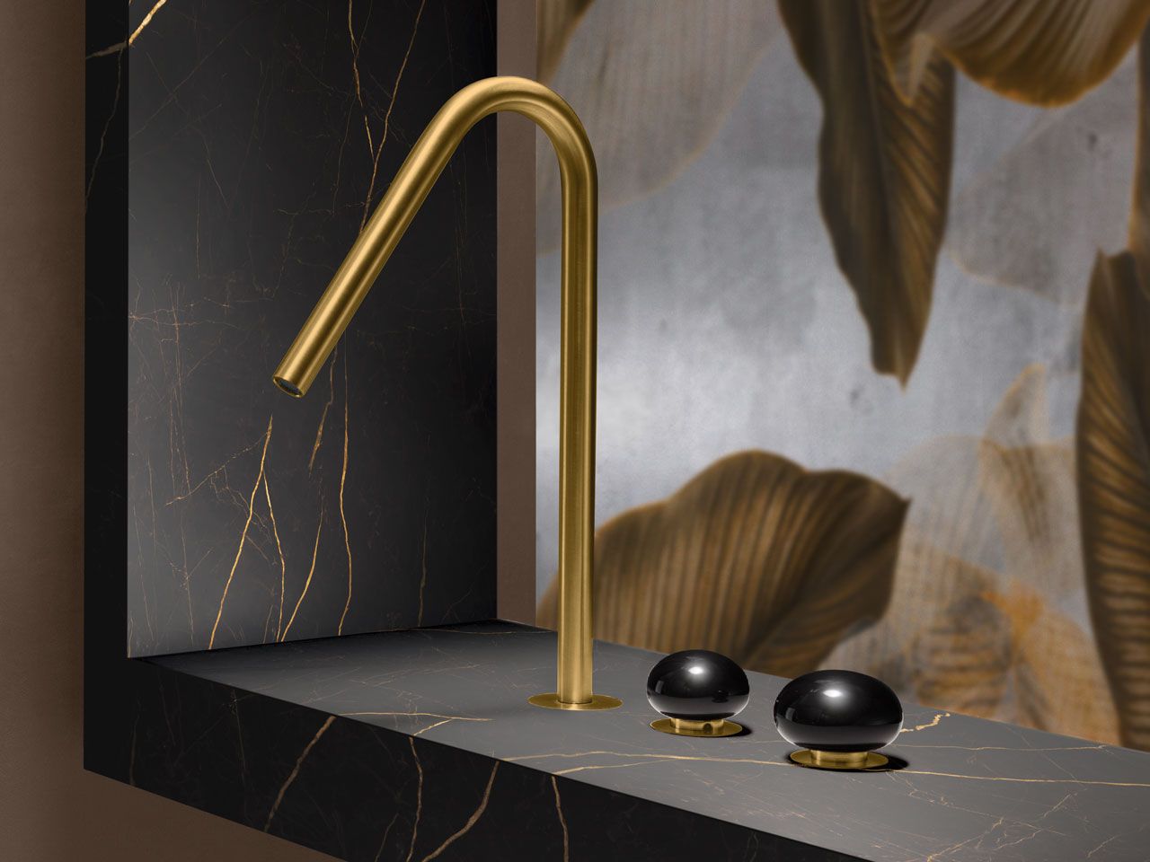 Смеситель для раковины с 3 отверстиями из нержавеющей стали с отдельными розетками Radomonte Mirò ARCH-00099207