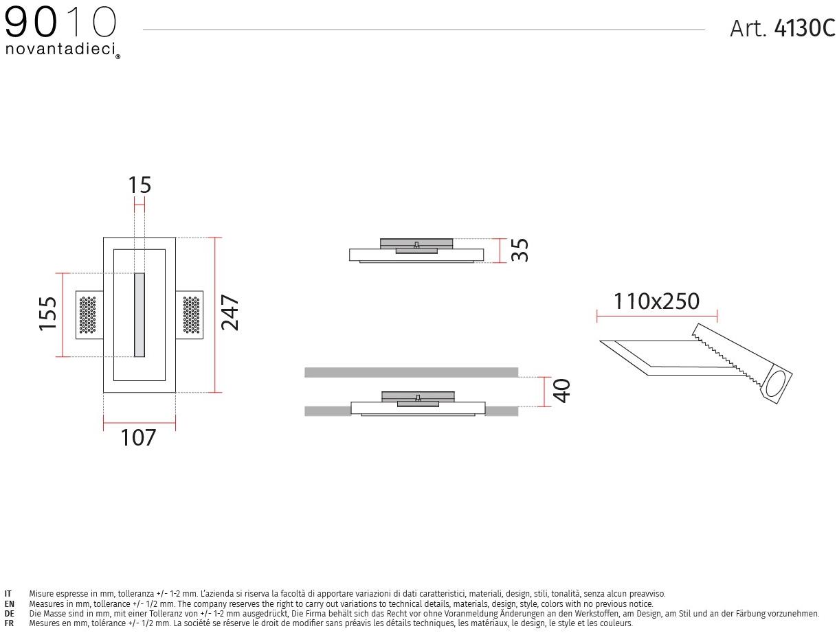 9010 novantadieci Настенный светодиодный светильник из cristaly®  4130c  - Вид №3