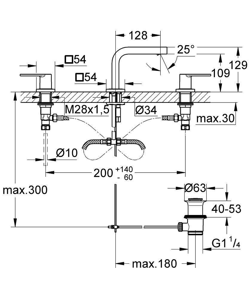 20306000 Смеситель для раковины Grohe Quadra хром - Вид №1