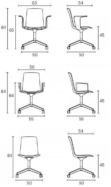 ENEA Офисное кресло из ткани с 4-мя спицами на колесиках Lottus high sun-id-1435209 - Вид №6