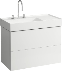 H4076180336401 Шкафчик под раковину, 2 ящика, включает в комплект органайзер, для раковины с полочкой справа 810338 LAUFEN PRO