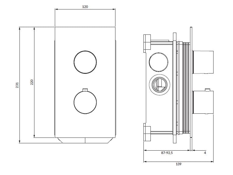 Термостатический встраиваемый смеситель для душа / ванны OMNIRES Contour ARCH-00052440 - Вид №5