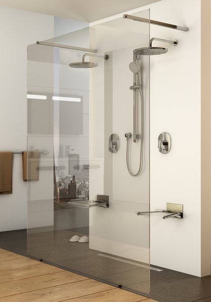 Walk In Free-140 v.200 bright alu+Transparent Ravak GW9FM0C00Z1 - Вид №5