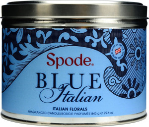 10615154 Spode Свеча в жестяной банке с крышкой, с 3 фитилями 13см "Голубая Италия" Воск