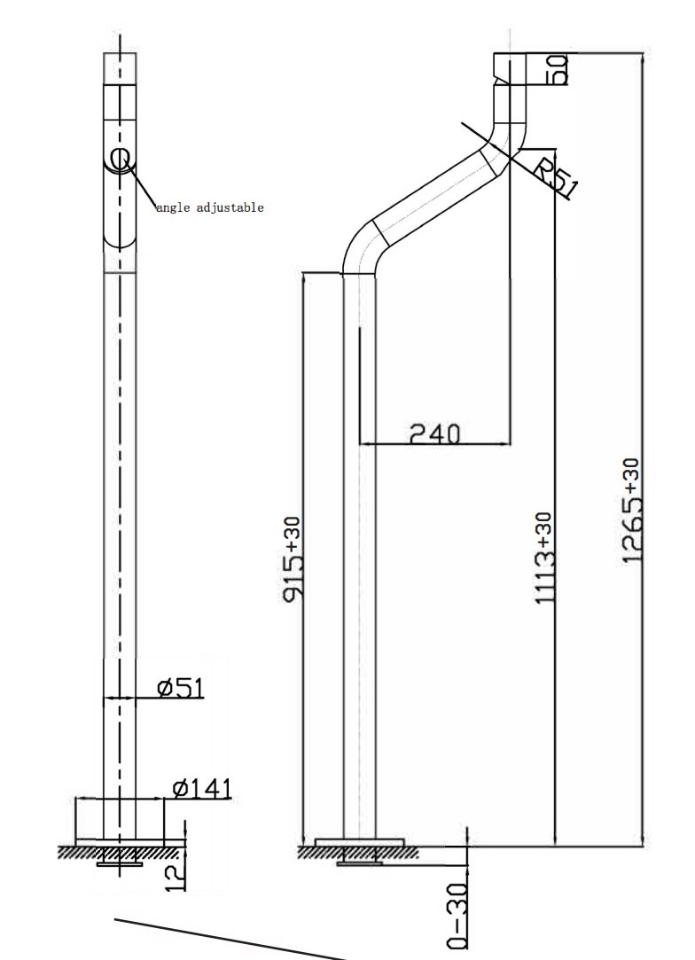 JEE-O Смеситель для умывальника из нержавеющей стали Flow 500-1300 - Вид №1