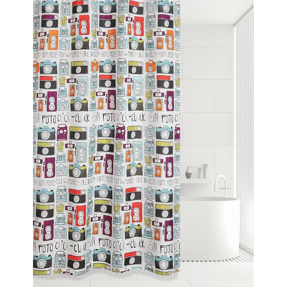 Штора для ванны Cameras, 180х180 см, полиэстер 82168033 STLM-2010899 BATH PLUS Без серии