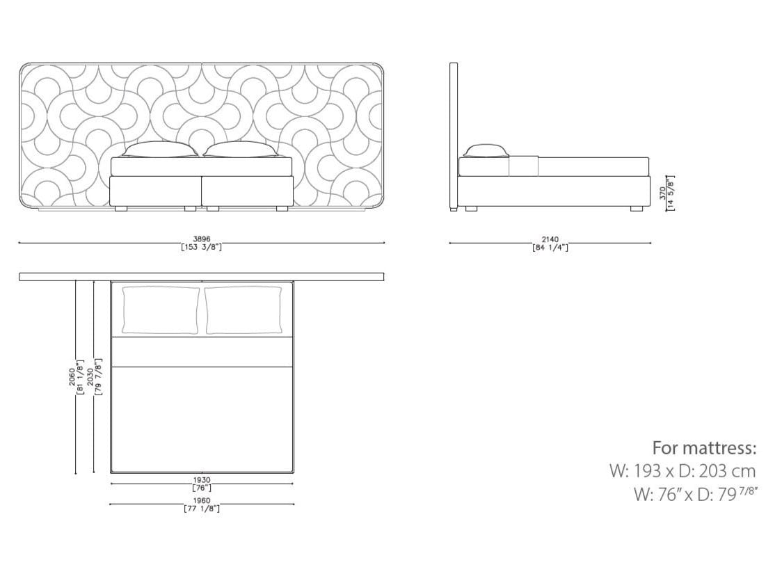 Кожаная мягкая кровать с высоким изголовьем Sicis Amidele ARCH-00048017 - Вид №6