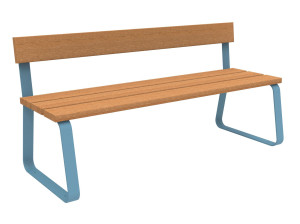 Скамья из окуме со спинкой