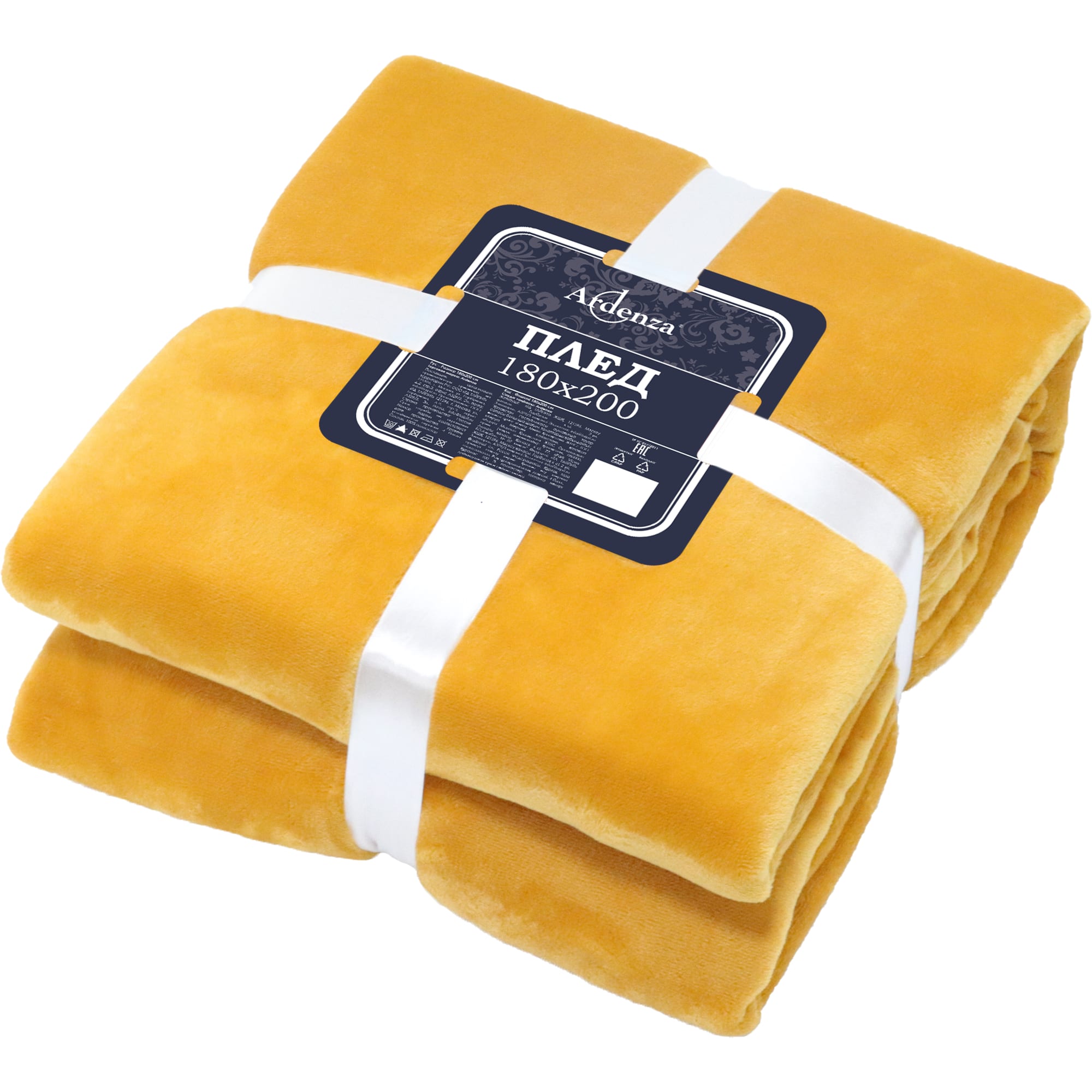 84378936 Плед «» 180x200 см фланель цвет желтый Jimena Santreyd 