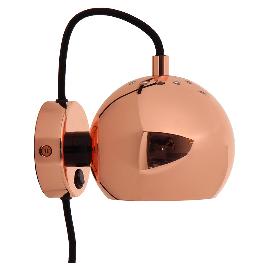 104744_4750210011 Лампа настенная ball, D12 см, медь в глянце Frandsen 