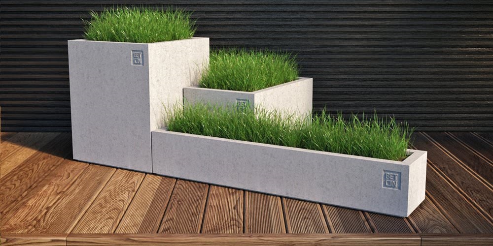 BetOn Каскад №2 цветочный бетонный ГОРШКИ ИЗ ФИБРОБЕТОНА СР108В - Вид №1