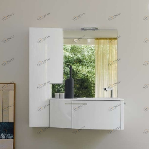 Комбинация ванной комнаты SY17 в отделке K39 Bianco Ceramicato/141 Bianco лак глянц. MILLDUE SYMI SYMI17