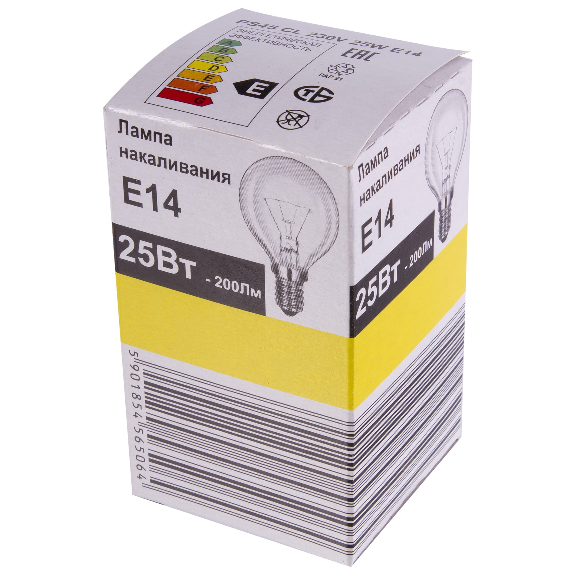16859291 Лампа накаливания шар E14 25 Вт свет тёплый белый Santreyd  - Вид №1