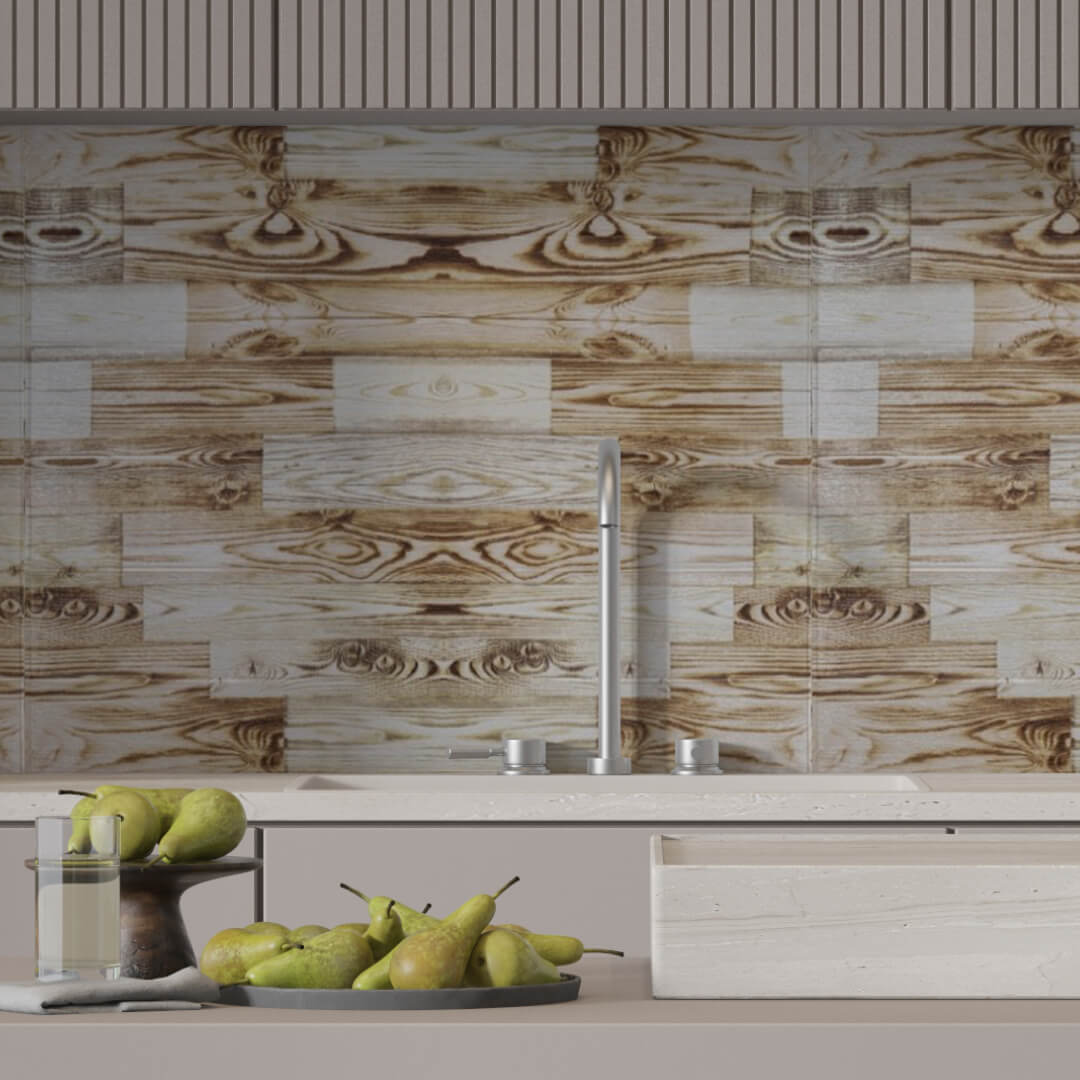 Панель ПВХ на клеевой основе "Шведское Дерево" 700*700мм Ultra (10шт) ДОНГХАЙ STSR-658 - Вид №1