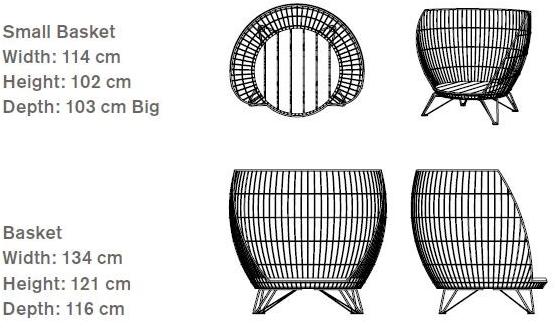 Nola Industrier Кресло из нержавеющей стали с высокой спинкой Basket sun-id-1507288 - Вид №14