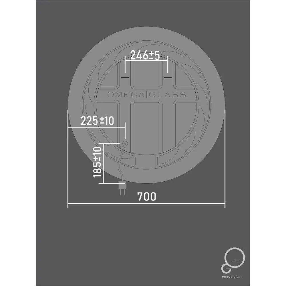 Зеркало круглое OMEGA GLASS с LED-подсветкой и сенсорным диммером 82540303 STLM-0029329 - Вид №7