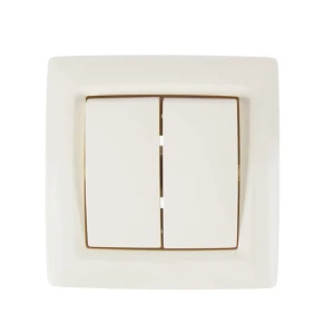 Выключатель встраиваемый Reone 2 клавиши, цвет слоновая кость 17823986 STLM-2015846