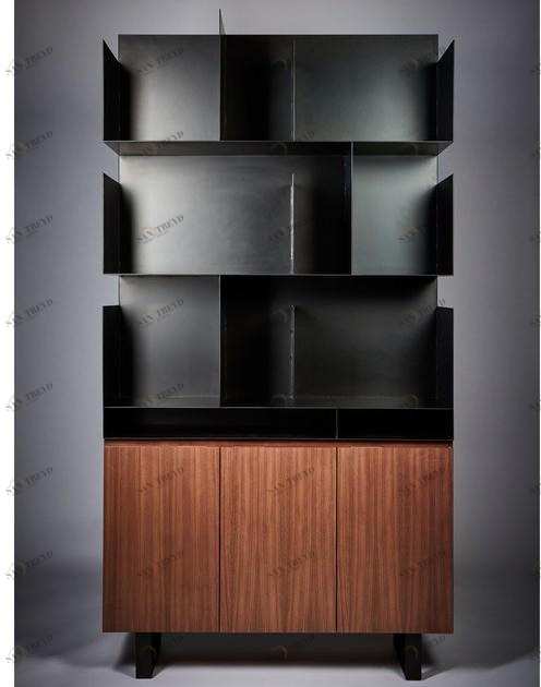 REDA AMALOU DESIGN Открытый книжный шкаф из стали и дерева sun-id-1443162