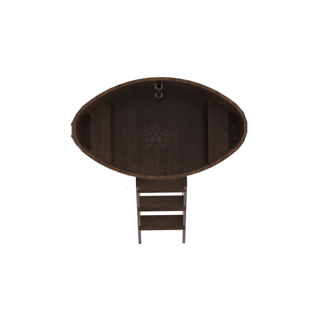 1277 Купель овальная из дуба 0,80х1,42х1,2 морёный Alyarus  - Вид №4