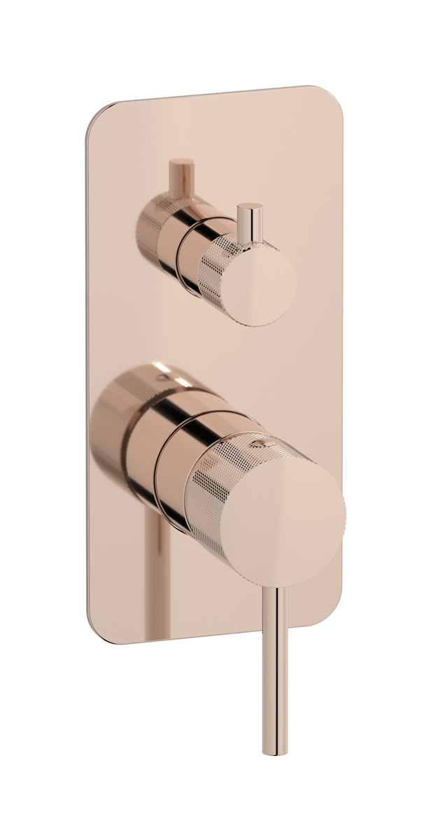 Внешние части встроенного в стену смесителя на 3 потребителя. WE ARE IB id312rs Rose Gold Industria