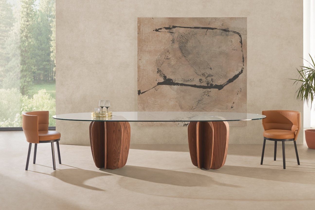 Овальный обеденный стол из дерева и стекла Punt Coral ARCH-00118006 - Вид №2