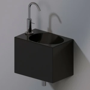 L311T0R1V1.104 Подвесная раковина настенная прямоугольная A. e T. Italia IDEA черная