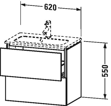 Тумбочка подвесная компакт L-Cube #LC6256 620 x 391 мм Duravit LC625605151 - Вид №1