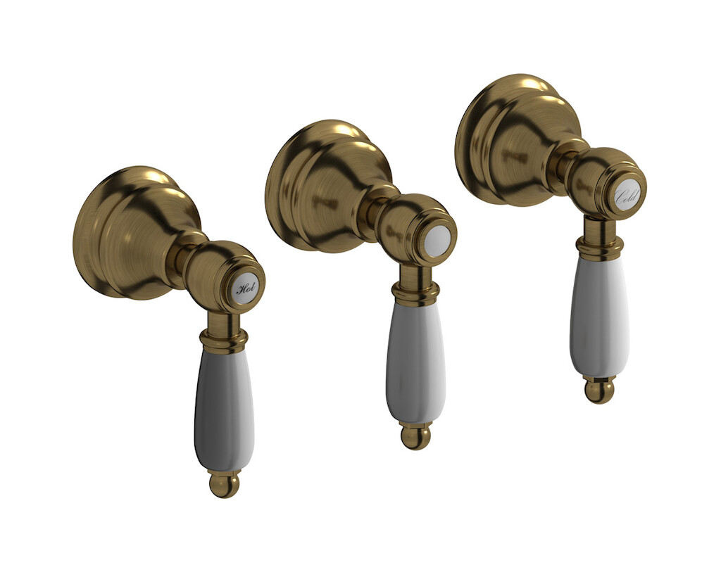 Встроенный смеситель для душа на 3 отверстия с двухходовым дивертером WE ARE IB hl410bb_2 Antique Bronze Hermes