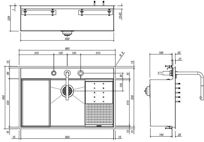 1lfx91nk Встроенная раковина под столешницу овальная Barazza Flexi - Вид №3