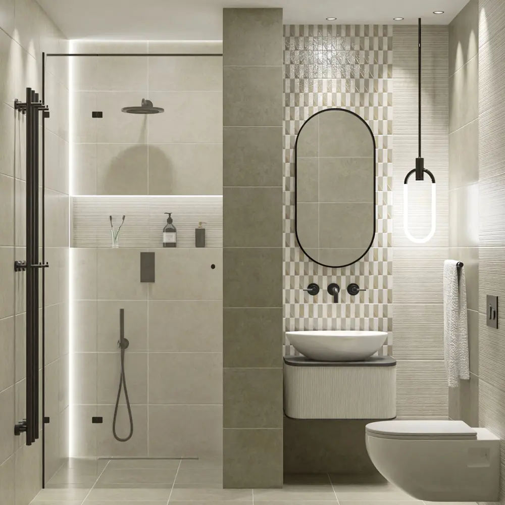 Настенная плитка Azori Catar Light Strut 31.5x63 см 1.79 м² матовая цвет светло-бежевый 89453953 STLM-2090316 - Вид №5
