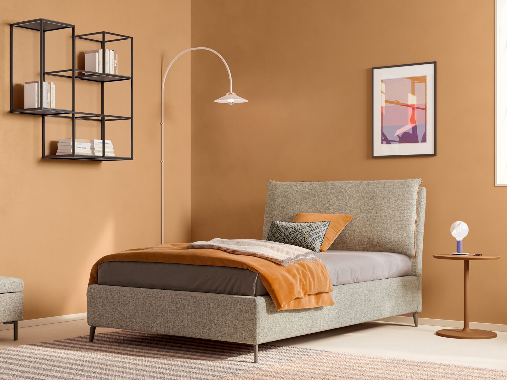 Односпальная кровать с мягким изголовьем Twils Blanca ARCH-00063851