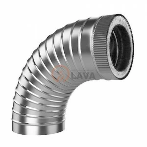 Сендвич-отвод LAVA 200/300, угол 90*, нерж. 304 (0,8)/439 (0,5)