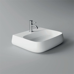 33180101.09 Подвесная раковина 550х450х140 мм Alice Ceramica Nur без перелива с 1 отверстием под смеситель Белый матовый