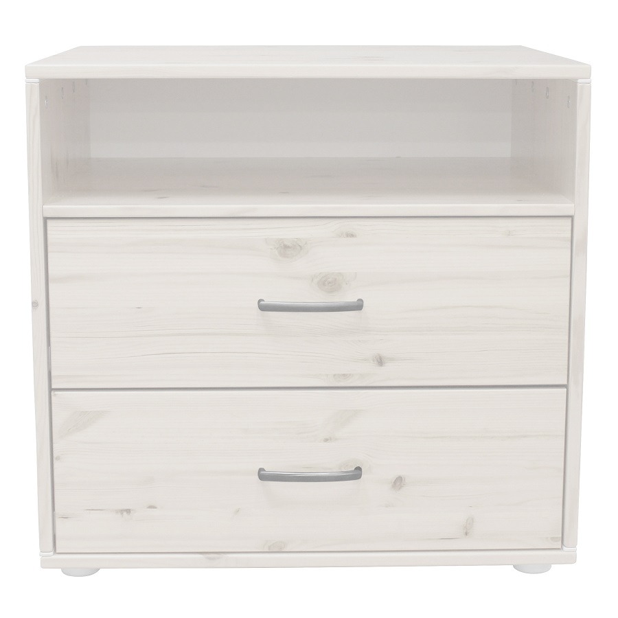 Комод Flexa Classiс storage с 2 выдвижными ящиками и 1 полкой, белый/искусственно состаренный 81243142 - Вид №1