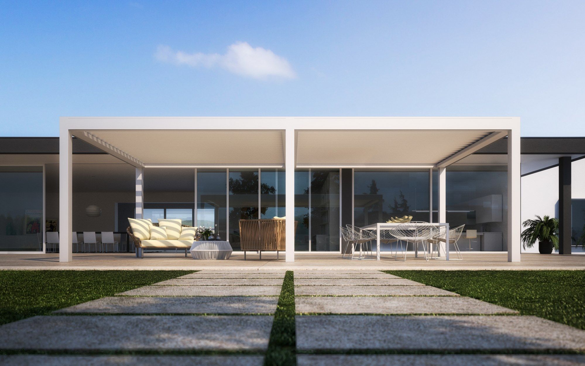 Самонесущая беседка с поворотными решетками Pratic Vision ARCH-00037677 - Вид №1