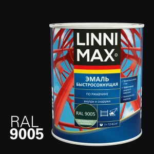 Грунт-эмаль по ржавчине LINNIMAX черная 0.75 л - защита и декор в одном флаконе 89379724