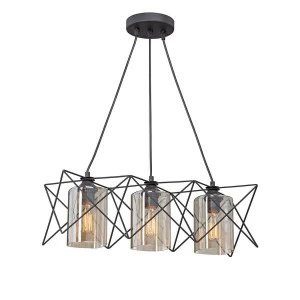 Подвесная люстра Vitaluce V4721-1/3S VITALUCE ДИЗАЙНЕРСКИЕ 328674 Черный;прозрачный