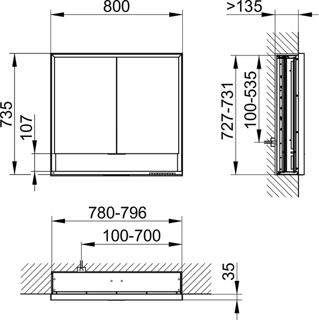 14312171303 Зеркальный шкаф KEUCO Royal Lumos - Вид №2