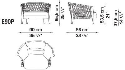 B&B Italia Outdoor Кресло из ткани с подлокотниками Erica sun-id-1493166 - Вид №4