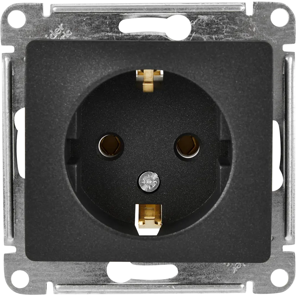 Schneider Electric Glossa - розетка встраиваемая с заземлением 16А антрацит 86710175 STLM-0070792