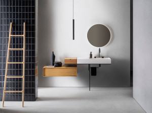 Раковина из композитного материала с держателем для полотенец