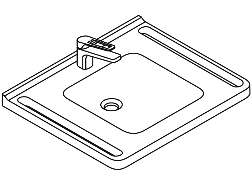 950.19.046 Комплект умывальника и смесителя HEWI Waschtische  - Вид №2