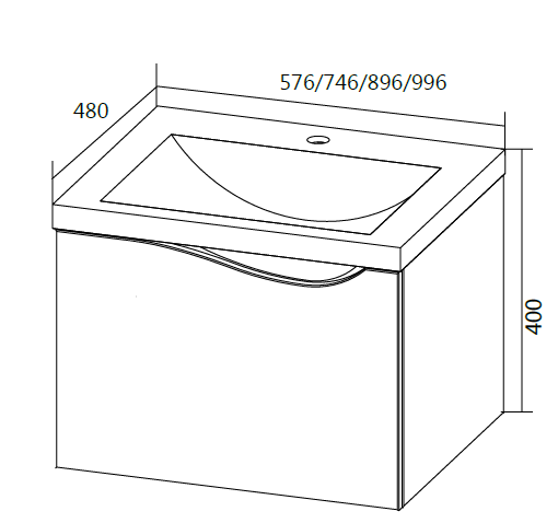 У57584 Тумба Этюд 90П 1в.я. Белый глянец 1 Marka Этюд  - Вид №7