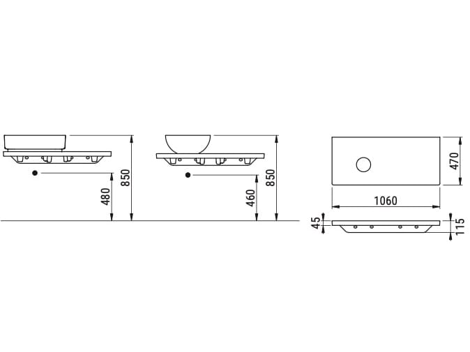 Керамическая столешница с одной раковиной Ceramica Dolomite FLAT ARCH-00032542 - Вид №7