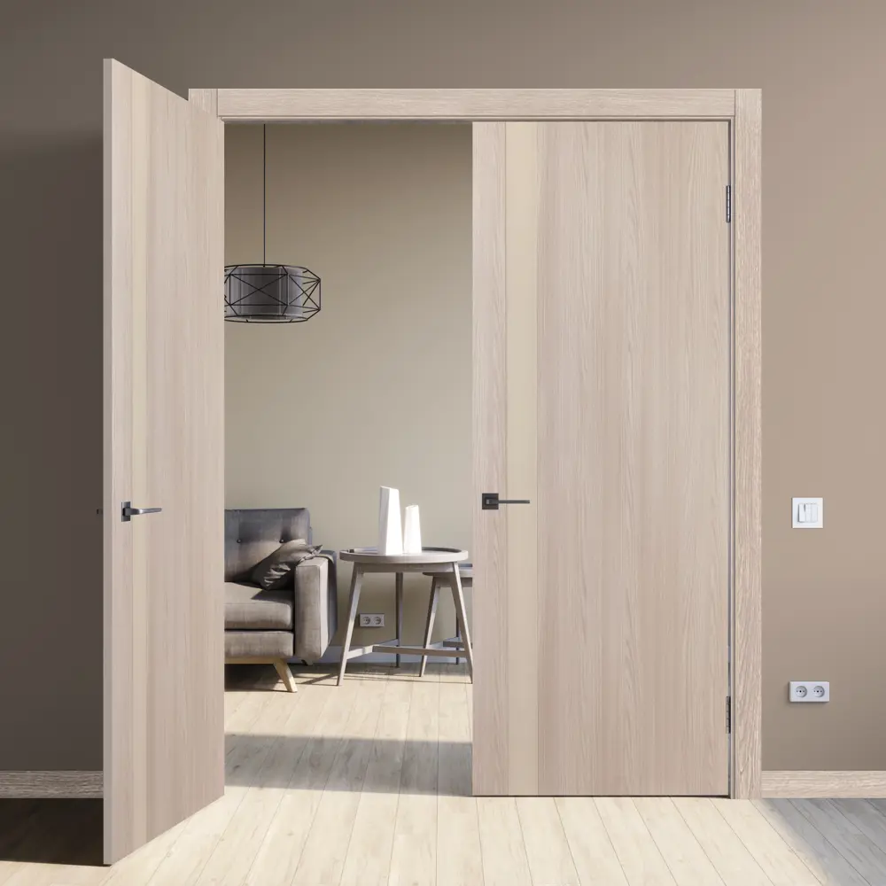 Дверь межкомнатная со стеклом Мирра 60x200 см Hardflex цвет ясень бора с замком и петлями МАРИО РИОЛИ STLM-2157815 - Вид №6