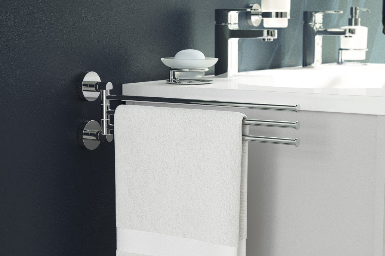 HAR 024 Держатель полотенец поворотный тройной 40 cm ARTWELLE Harmonie - Вид №2