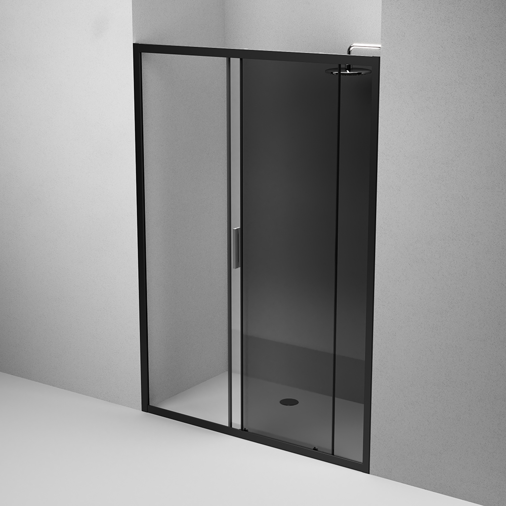 W90G-140-1-195BG Solo Дверь душевая 140х195 стекло тонированное профиль черный матовый AM.PM Gem - Вид №4